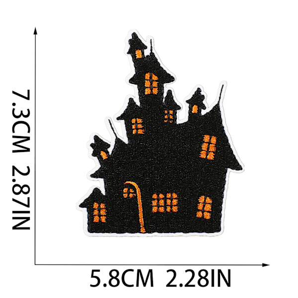 15 stk. Halloween-tema broderede klæbemærker, hekse-patches, broderede computermærker, flagermus, H