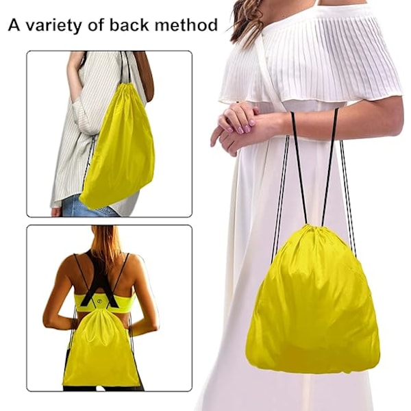 2 stk Sports Drawstring Bag, Vanntett Drawstring Backpack PE