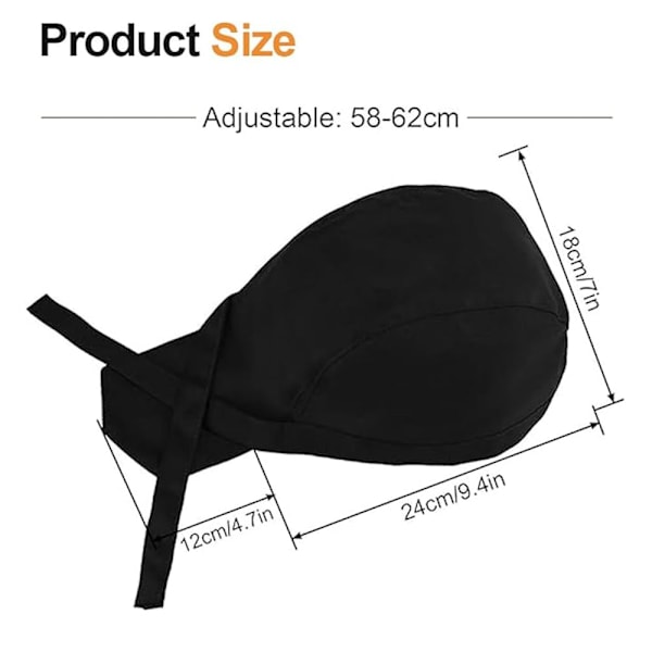 3 kappaletta unisex-kokin hattua, kokin hattua, kokin hattua, säädettävät nauhahatut, kokin hatut miehille,