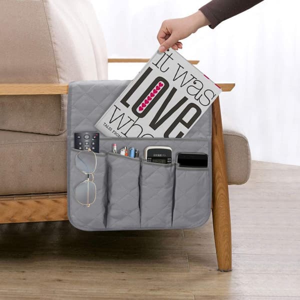 2 Sofa Armrest Organizer, 5 Lommer, Sklisikker, Passer til Tabl