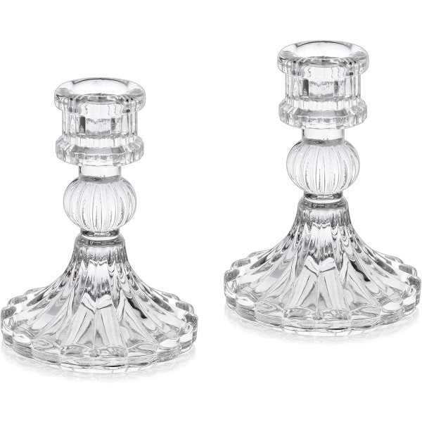 Kristallilasiset kynttilänjalat, 2 set , koristeellinen kynttilänjalka 69d4  | Fyndiq