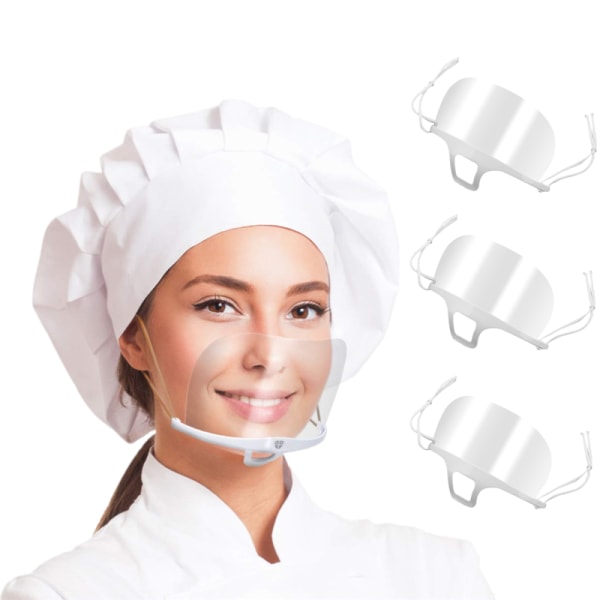 10 transparenta kockmasker/återanvändbart skyddsvisir 10 pcs