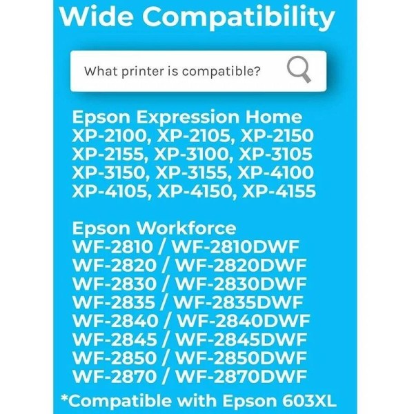 603XL patroner kompatibel med Epson 603 603 XL blekkpatroner, for Expression Home XP-2100 XP-2105 XP-3100 XP-3105 XP-3150 XP-4100 XP-4105, Workfo