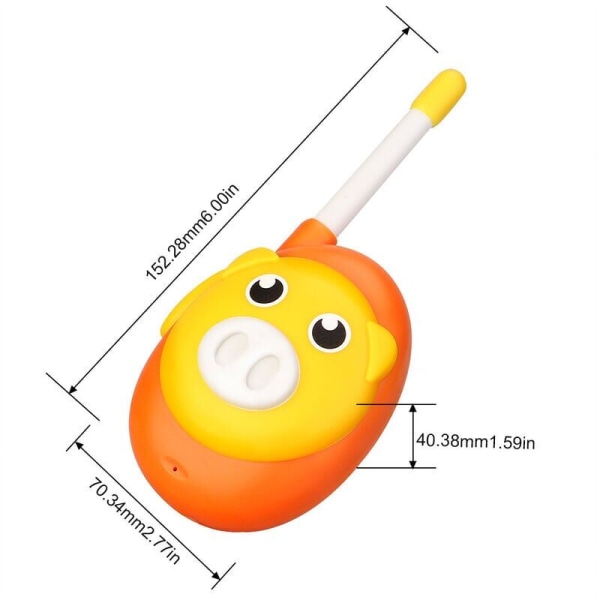 RB616 Lasten Walkie Talkie, Piirroshahmoinen Helppokäyttöinen Lelut Taaperoille Pojalle Ja Tytölle, Lahja 3-12-Vuotiaille Sisä- Ja Ulkojuhliin (1 Pari), Sunny