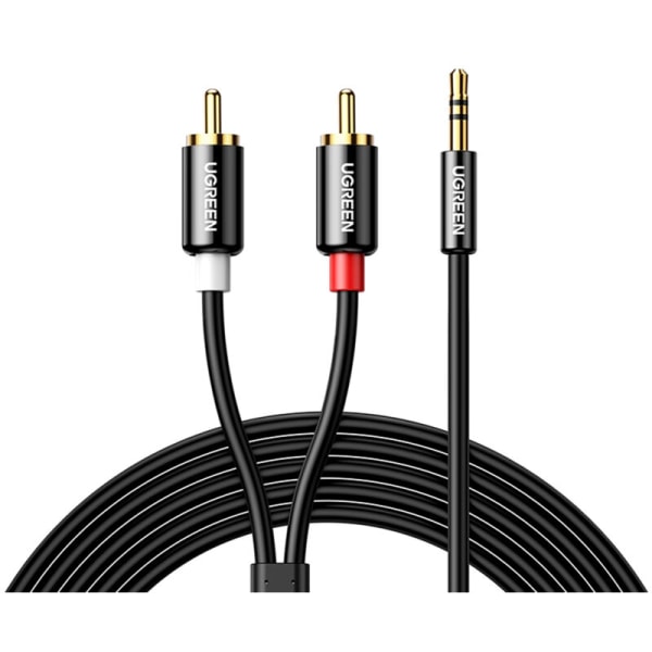 Kabel ljudkabel minijack 3,5 mm - 2x RCA 5m svart