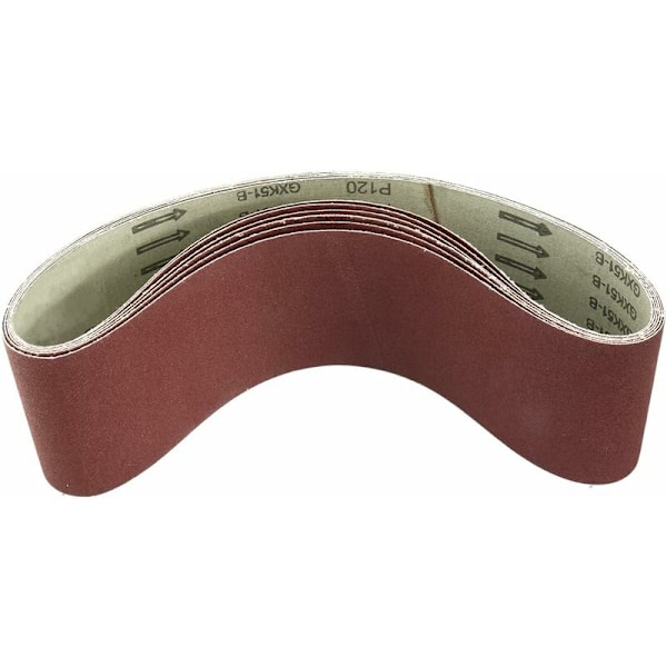 Tyg Slipband │ 5 stycken │ 100 x 610 mm │ Blandat paket (1 x korn 40/60/80/120/180 vardera) │ för bandslipmaskiner │ Slippapper │ Slipbandsset