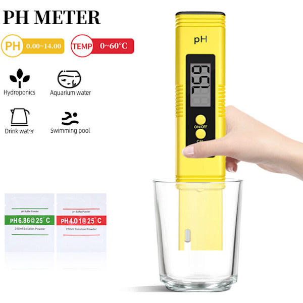Online vandkvalitetstester PH-meter høj præcision tre-i-en ec tds analyse testpen vandkvalitetstestpen, gul