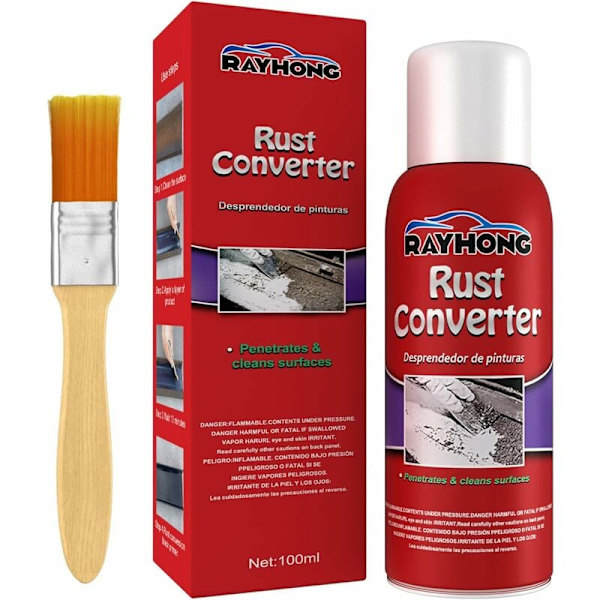 Multifunktionel rustfjerner, rustinhibitor, bilstel antirustspray med børste, vedligeholdelsesrengøring rustfjerner til bil, 100 ml