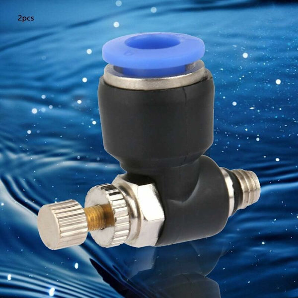 2 stk Pneumatisk Hurtigkoblingsadapter Slangetilbehør Pneumatisk Regulator Luftstrømshastighedsregulatorventil Regulator (SL6-04)