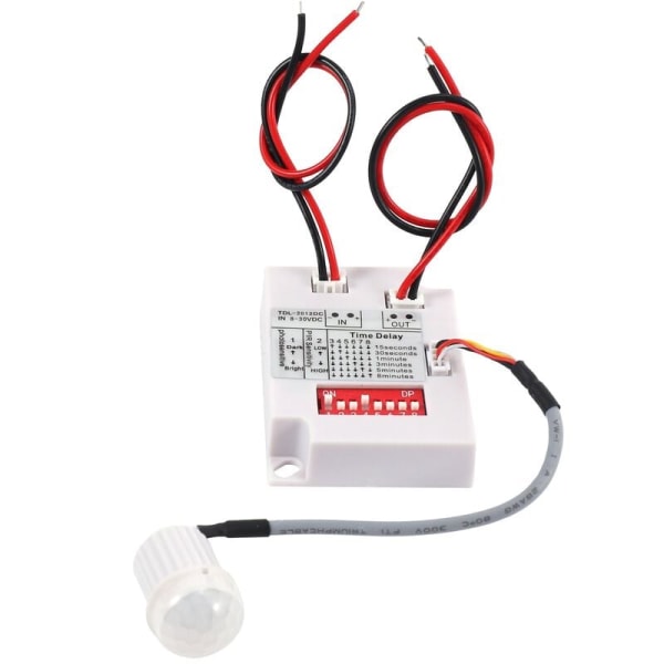 PIR Rörelsesensor Brytare 12V 24V Infraröd Människoinduktion Tid Fördröjning Relä Brytare Korridor LED Ljus Timer Brytare