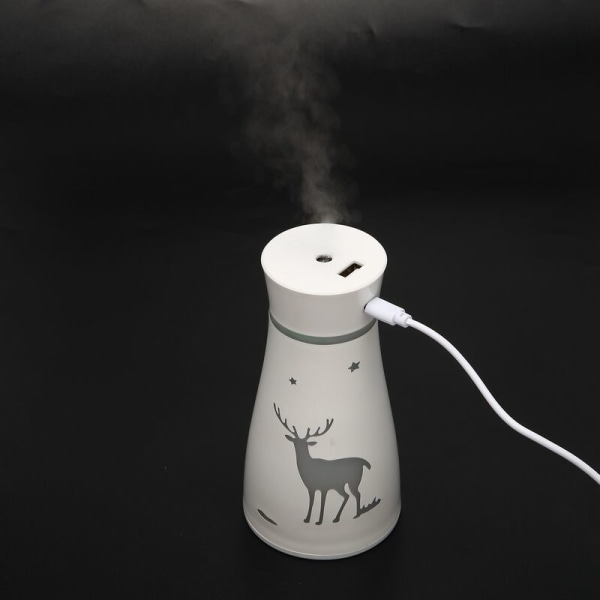 USB Aromaterapi Maskin Luftfukter Skrivebord Husholdningsfukter Mini Tre-i-ett Hjemmepleie Kontor Aromaterapi Luftmaskin 200ml-Hvit