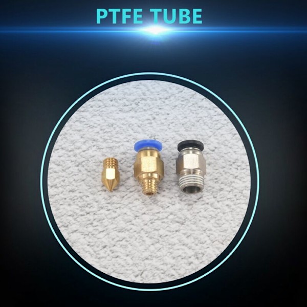 3D-printerkit med PTFE-rør, PC4-M6, PC4-M10, pneumatiske tilbehør, sokker, MK8-dyse 0,4 mm til printere som -3