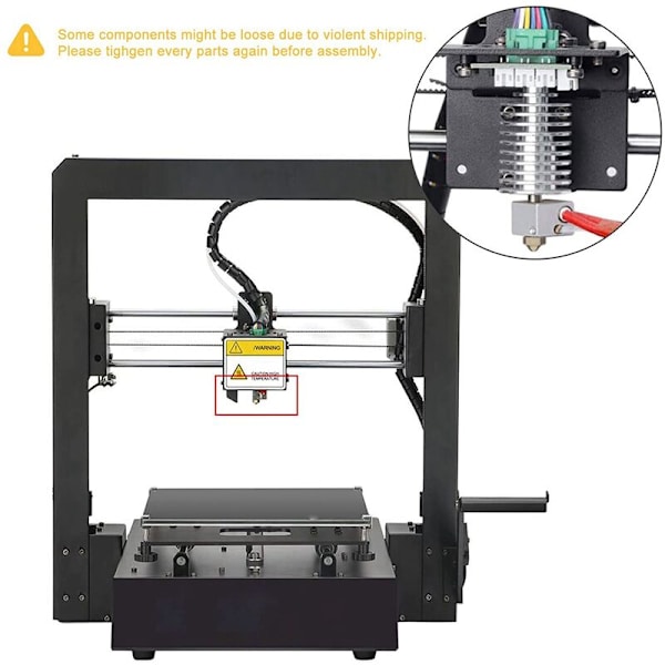 För I3 Hotend 12V med 2 stycken 0,4 mm härdat stål för V6 munstycken för 3D-utskrift Hotend Extruder
