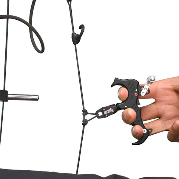 360 Graders Rotationsbar Compoundbågsutlösare 3 och 4 Växlar Tumutlösare Justerbar Fingerhjälp Trigger Tumgrepp
