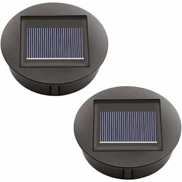 2 stk. solcellelamper udskiftning med LED solcellepanel udskiftning dæksel udendørs belysning til havedekoration