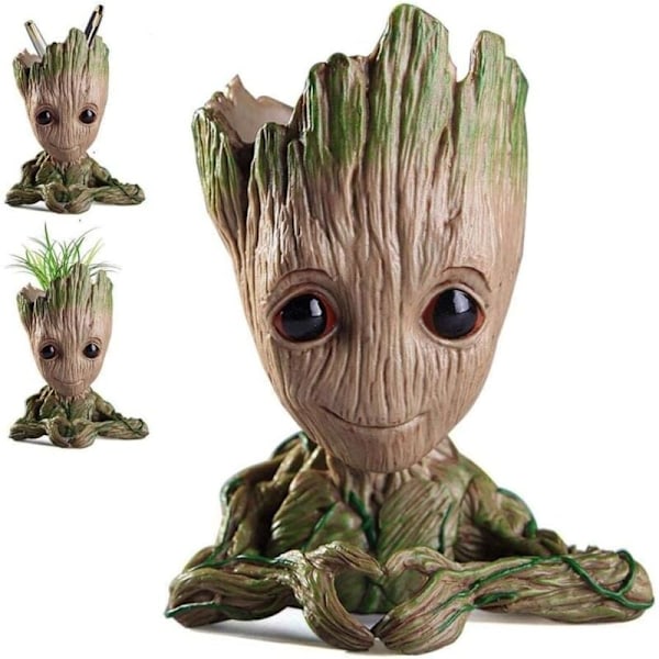 Baby Groot Blomkruka, Baby Groot Action Figure Fashion Galaxy Blomkruka Guardian Baby Söt Modell Leksak Penna Behållare för Kontor och Sovsal Heminredning