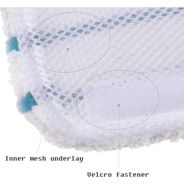 5 Rektangulära Mikrofiber Rengöringstillbehör för Black+Decker Ångmoppar - Ersättning FSMP20 - För FSM1630, FSM1616, FSM1605, FSMH13E5, FSM1321, F
