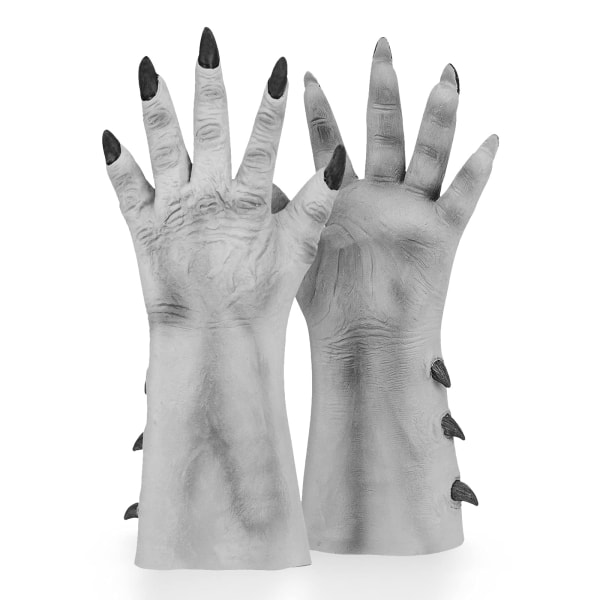 Beast Gloves Unisex Voksen Cosplay Claw Hands Halloween kostume festhandsker (grå)