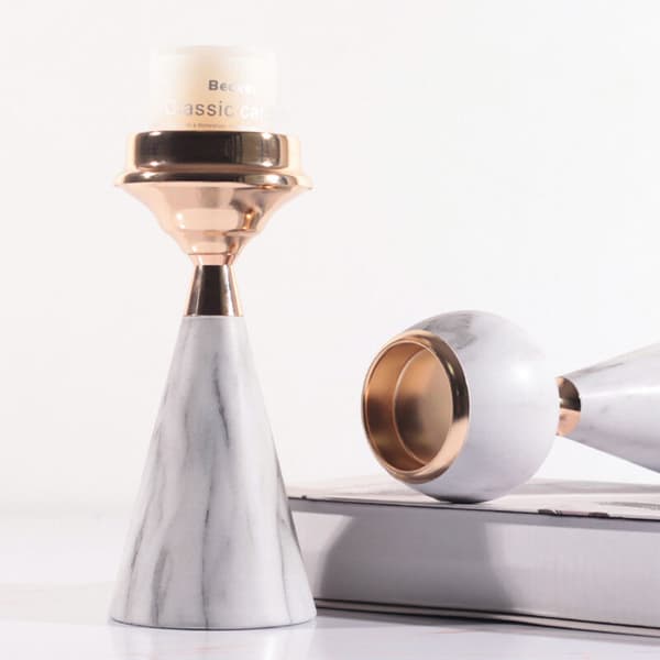 Imitation Marble Pattern Candle Holder Dining Room Decoration Model Decoration Spherical Crafts