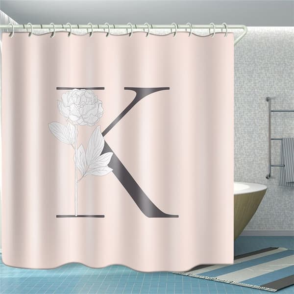 Vandtæt mønstret polyester badeforhæng 180 x 180 mm