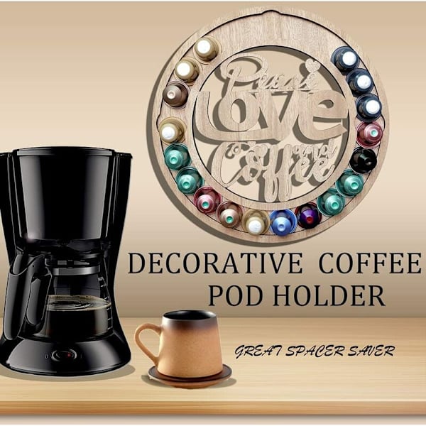 Trä Kaffe Kapselhållare, Kaffe Kapsel Organizer Förvaringsorganisatör För Kaffe Kapslar Kaffe Tillbehör B