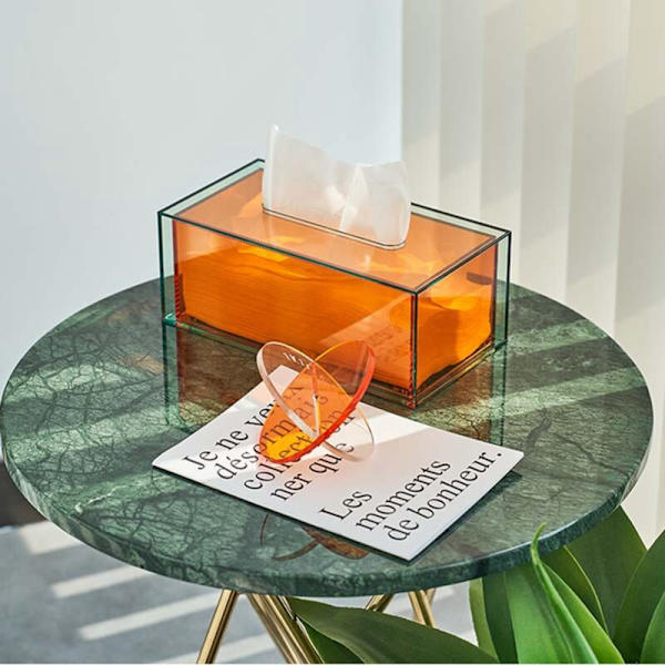 Akrylstof Simpel Moderne Spisebord Opbevaring Papirkasse Te Hjem Stue Dekoration - Orange S