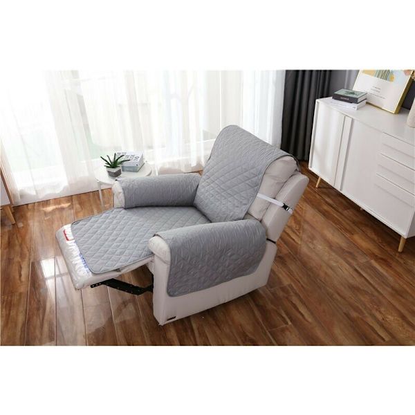 1-sits relaxfåtölj överdrag, vattentät fåtölj skyddsskydd för sovrum (grå, 55 × 200 cm)
