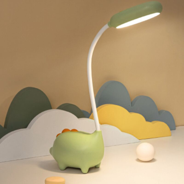 Sød tegneserie dinosaur lille bordlampe USB opladning touch farve skiftende sød børn studerende læring øjenbeskyttelse B