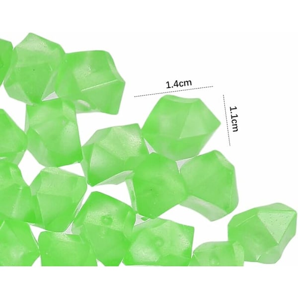 300 stk Lysende Steiner Hage, Stein Lysende Hage, Dekorative Lysende Steiner Fluorescerende Dekor, for Utendørs Hage Akvarium (14x11mm, grønn)