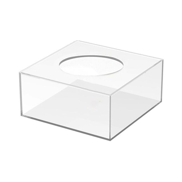 Akryl Kage Display Bræt Firkantet Bakke Genopfyldelig Base DIY til Fødselsdag Bryllup Fest Display 15X15X10cm
