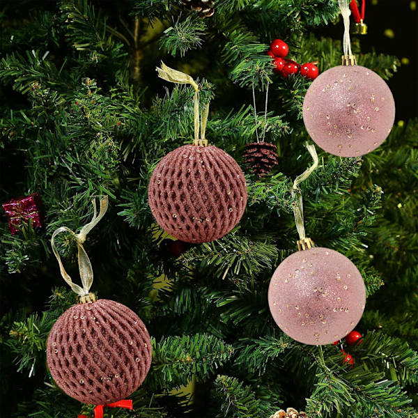 12 st julgranskulor 8 cm Glitter Foam Julgranskulor Dekorationer Osplitterliga Julgranskulor Hängande Julgranskulor för Julgranar