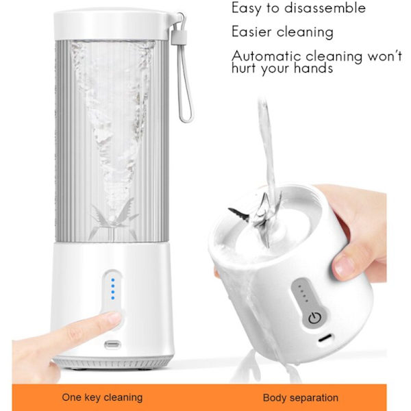 Bärbar Blender, Personlig Storlek för Smoothies och Shakes Juice 16 Oz USB Laddningsbara Blendrar Svart