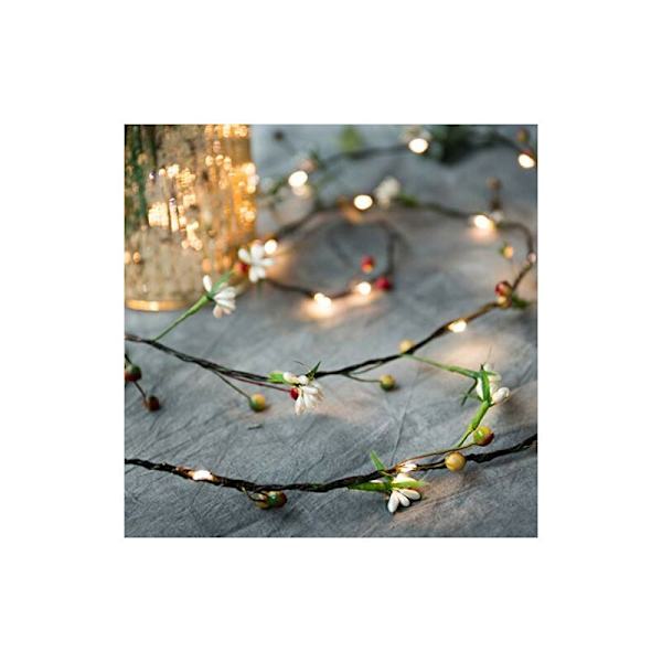 Julepynt LED Kobbertråd Frugt Rattan Lys 20 LED Frugt Kobbertråd Rattan Lysstreng Julefest