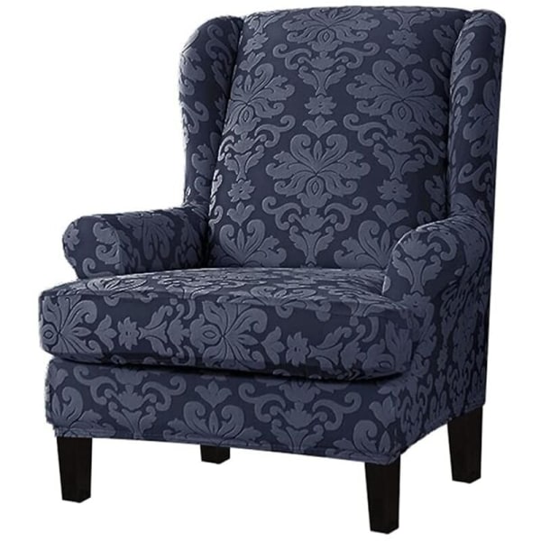 Chair Covers 2 Pieces Stretch Wingback Chair Cover, Knitted Jacquard Fabric Washable Sofa Cover Furniture Protector B