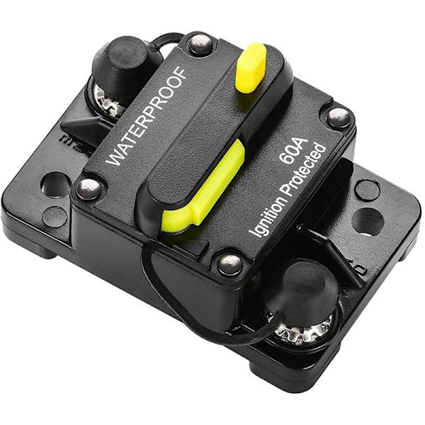 60A Inline Inverter Sikring med manuel nulstilling til bilradio RV 12V-48V DC Vandtæt (overflade)