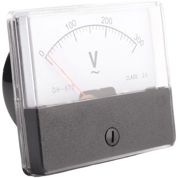 Rektangulär Voltmeter DH670 Analog Spänningsmätare Panel AC 0-300V