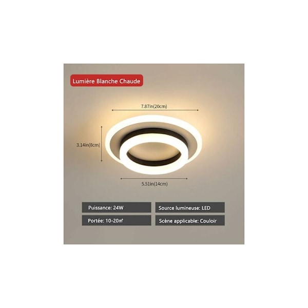 Moderne LED Loftlampe 20W med Fjernbetjening, Dæmpbar Rund Nikkel Loftlampe til Soveværelse, Køkken, Gang, Natlystilstand, 3000K