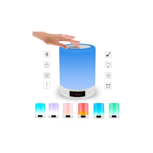 Trådlös Bluetooth Touch LED-lampa Bärbar Högtalare Färgrik Nattlampa för Bättre Sömn Sängbord