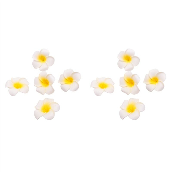 200 stk. serie hvide skum hawaiianske frangipani kunstige plumeria blomsterblade hætte hår hat krans DIY bryllup dekoration 5cm