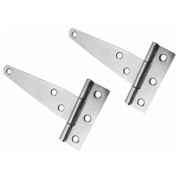 Galvaniserte hengsler - 4 stk. Heavy Duty T-hengsler i hvit sink med skruer, hvit sink, 3 tommer