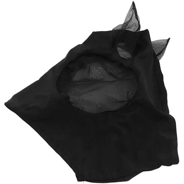 Heste Net Fly Mask Åndbar Elastisk Hestemaske med Ørebeskyttelse Rideudstyr Sort
