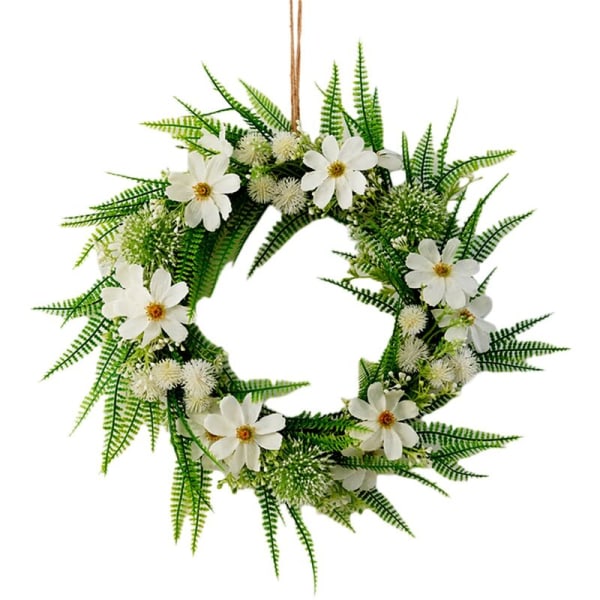 Kunstig Daisy Dandelion Girlander for Hoveddør Vindu Bryllup Sommer Dekor Innendørs Utendørs, Hvit Daisy