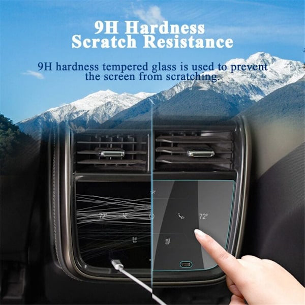 Härdat glas HD transparent anti-reflex anti-scratch skyddande film tillbehör för R1T / R1S bakre centrala kontroll