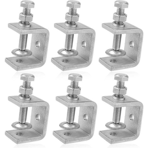 6-pack 304 Rostfritt Stål Små C-klämmor, 1 Tums Mini C-klämmor, Tunga för Träbearbetning och Svetsning Montering (30 mm)