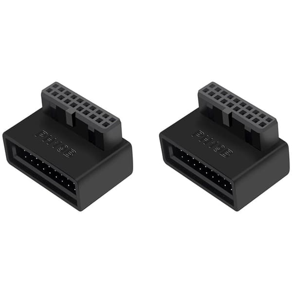 2PCS PH19B Datamaskin Hovedkort Header USB3.0 19/20P Socket 90 Graders Konverter Stasjonær Hovedkort Adapter
