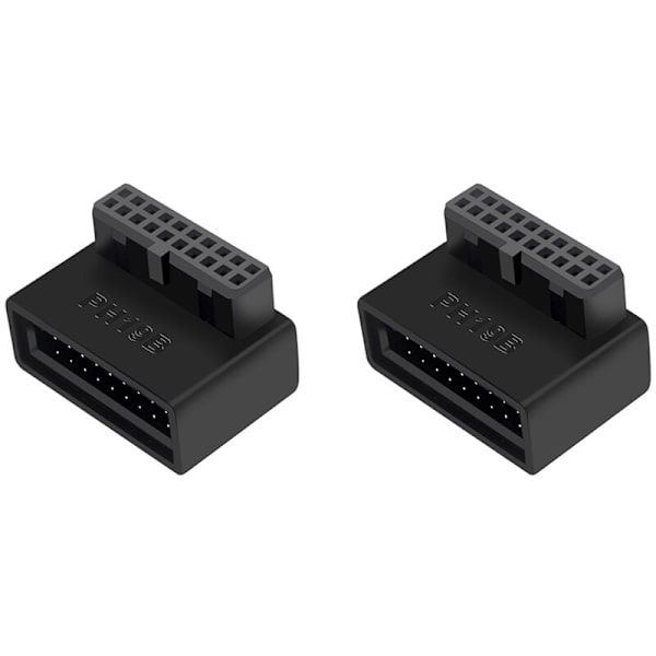 2PCS PH19B Dator Moderkort Huvud USB3.0 19/20P Uttag 90 Graders Konverter Skrivbord Moderkort Adapter