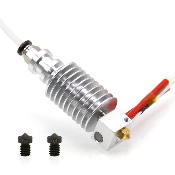 För I3 Hotend 12V med 2 stycken 0,4 mm härdat stål för V6 munstycken för 3D-utskrift Hotend Extruder