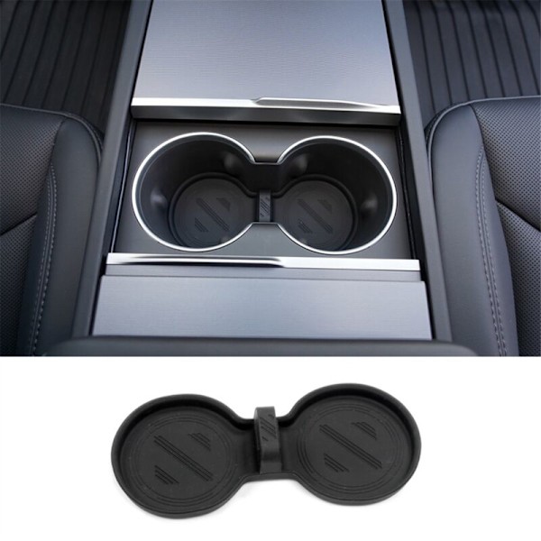 För modell S X 2022 2023 3 2024 Center Console Cup Holder Insert Tillbehör - Svart