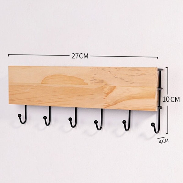 Modern Enkel Smidesjärn Träkrokställ Röra Sortering Väggmonterade Hyllor, A