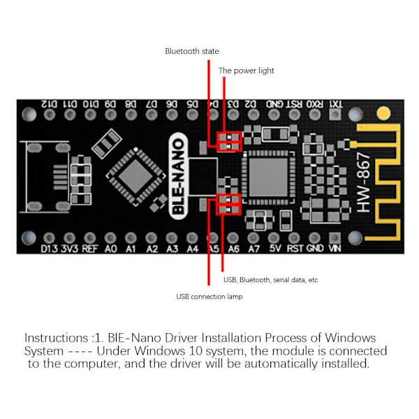 CC2540F256 Integrerat Bluetooth 4.0-modul/-Nano-moderkort Lämplig för Nano